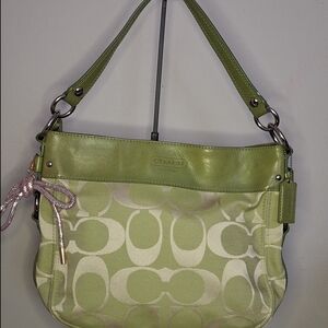Coach Green and Cream Women's Bag